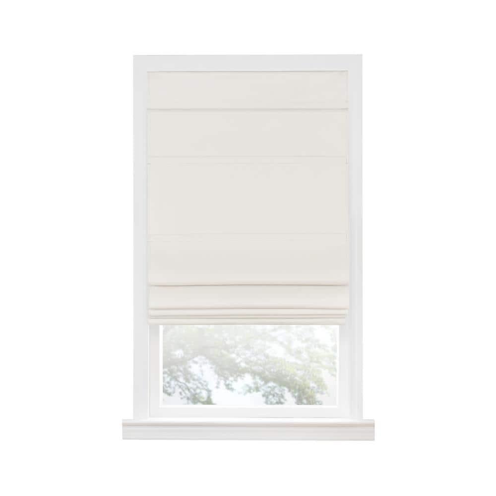 Achim Roman Indoor Cordless Ivory Polyester Blackout Window Roman Pleated Shade, 64" L x 30" W