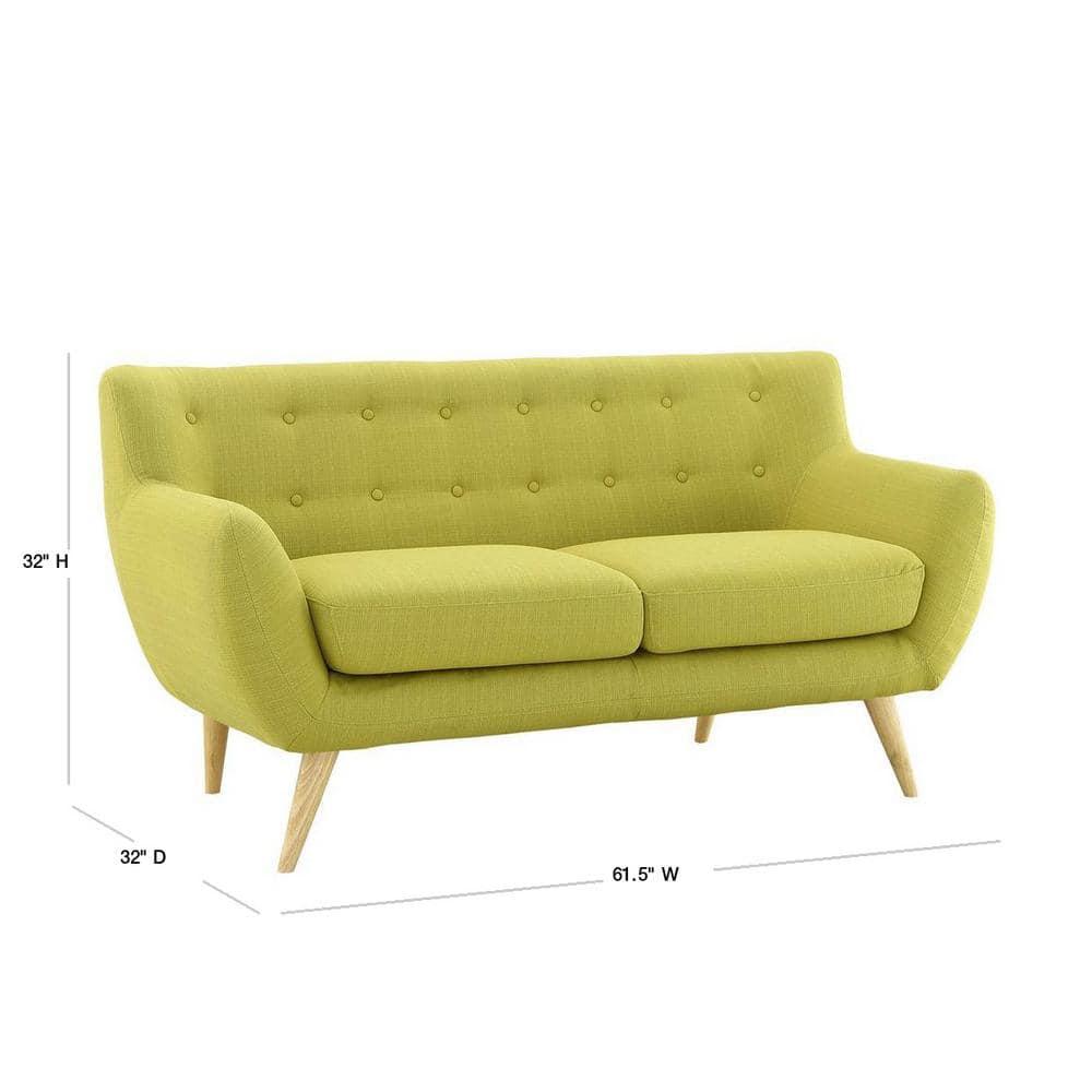 Modway Remark Modern Upholstered Fabric Loveseat in Wheatgrass Green