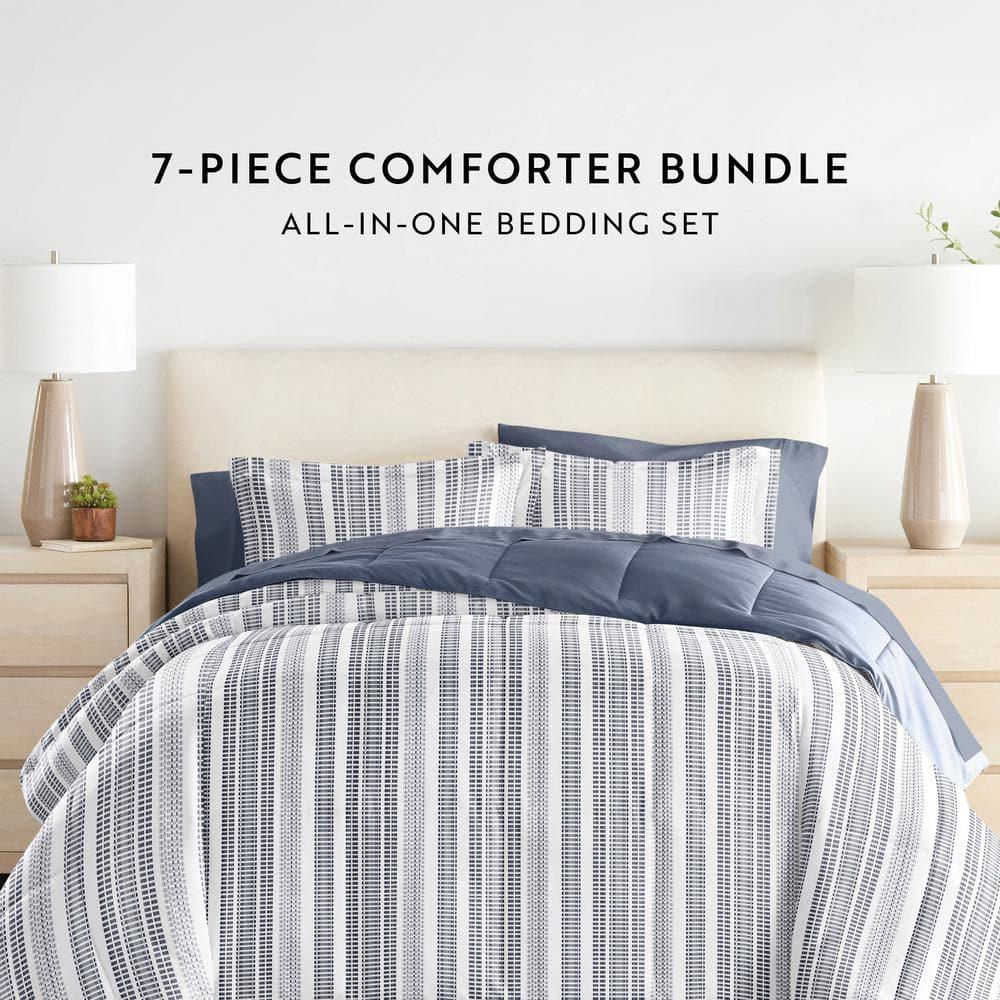 IEnjoy Home 7-Piece Bedding Bundle - Pattern Comforter and Sheet Set