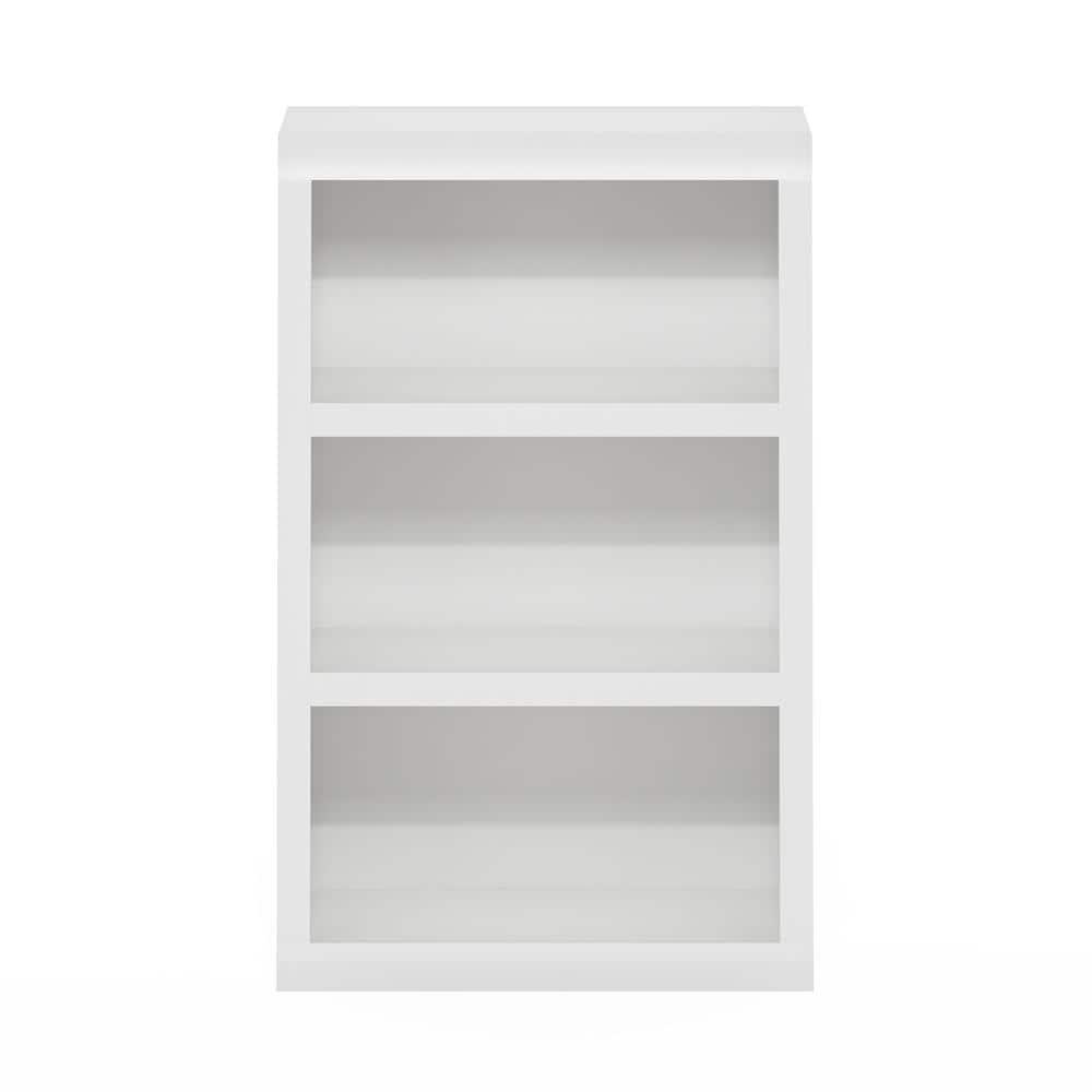 Furinno Rail 3-Tier Open Shelf Bookcase, White