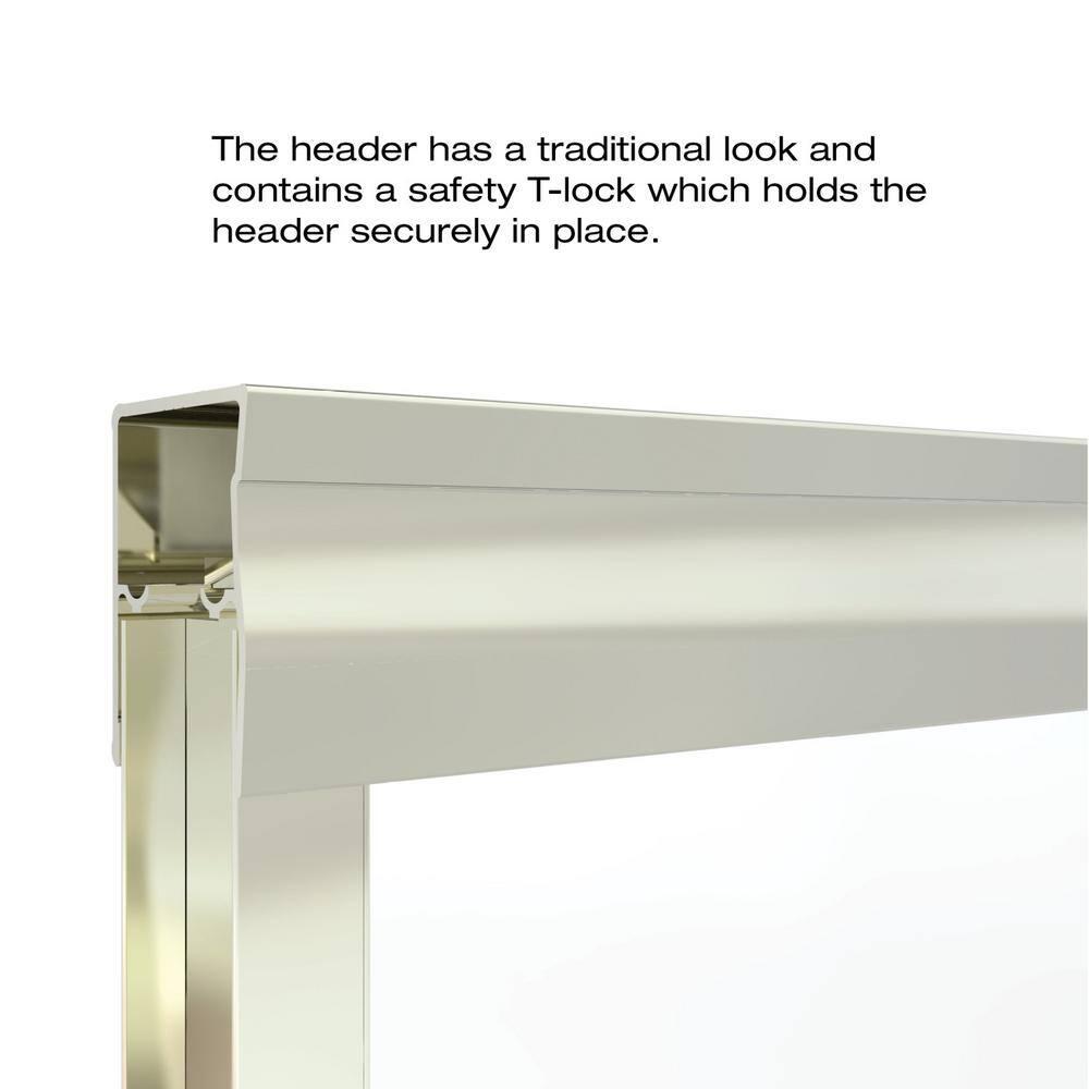 Classic 47" Brushed Nickel Semi-Frameless Sliding Shower Door with Frosted Glass