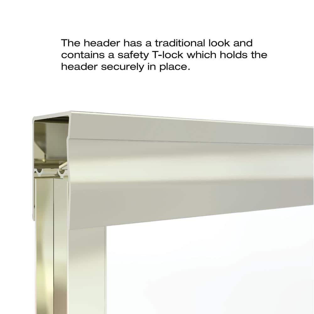 Basco Classic Brushed Nickel 56-in to 60-in W x 70.0-in H Semi-frameless Clear Glass Bypass Sliding Shower door