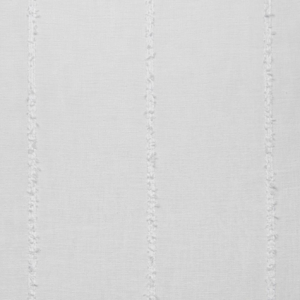 Set of 2 84"x54" Santos Embellished Stripe Textured Linen Sheer Rod Pocket Window Curtain Panel White - Exclusive Home