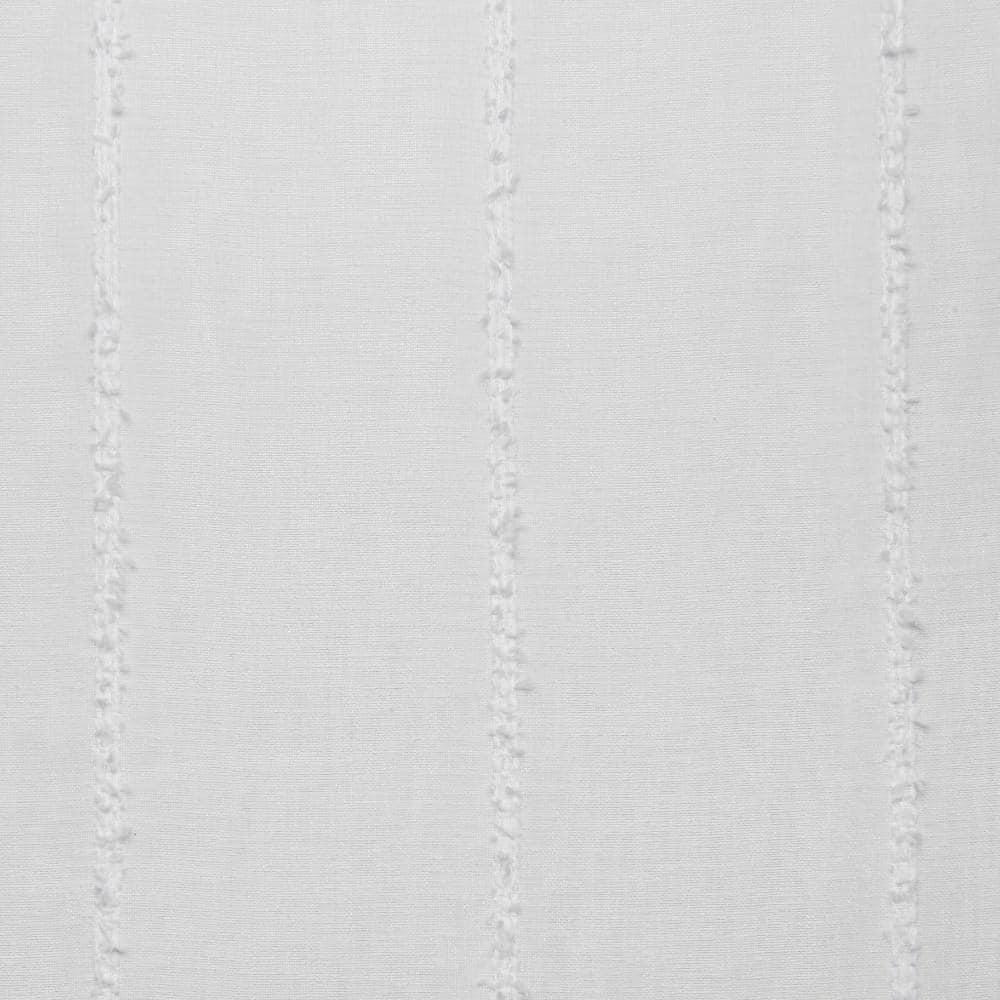 Set of 2 96"x54" Santos Embellished Stripe Sheer Rod Pocket Window Curtain Panel White - Exclusive Home: Mid-Century Modern, 96 Inch