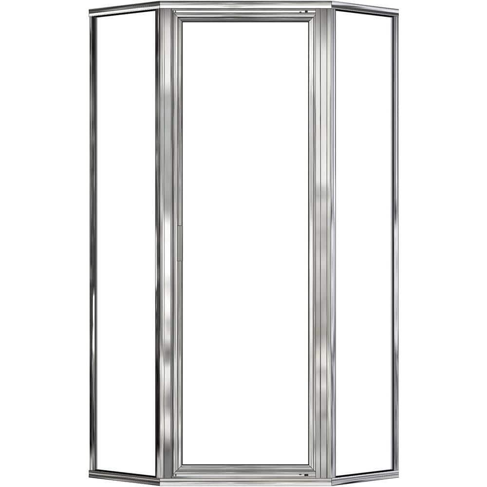 Deluxe 57.625'' W 68.6'' H Framed Neo-angle Reversible Shower Enclosure