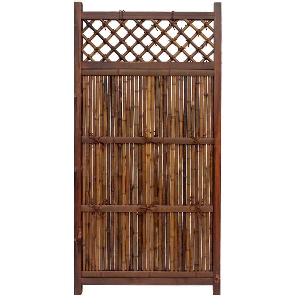 Red Lantern 6 ft. x 3 ft. Kogeta Zen Garden Bamboo Fence Panel
