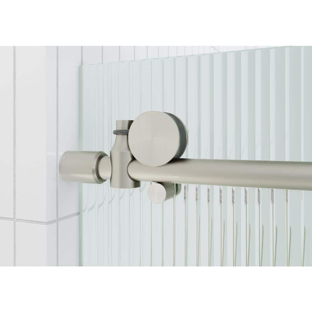 Galaxy 56 - 60 in. x 60 in. Fully Frameless Fluted Sliding Bathtub Door