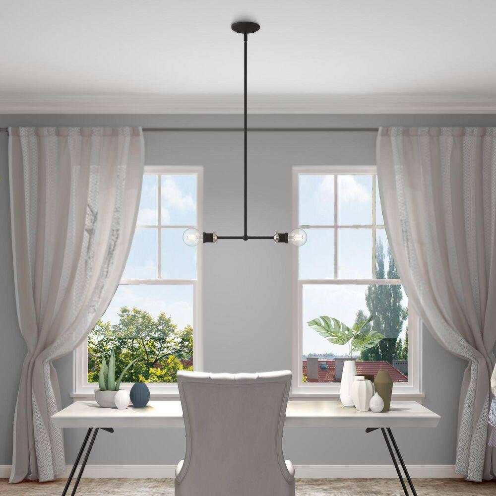 Livex Lighting Lansdale 2 - Light Chandelier in Black/Brushed Nickel