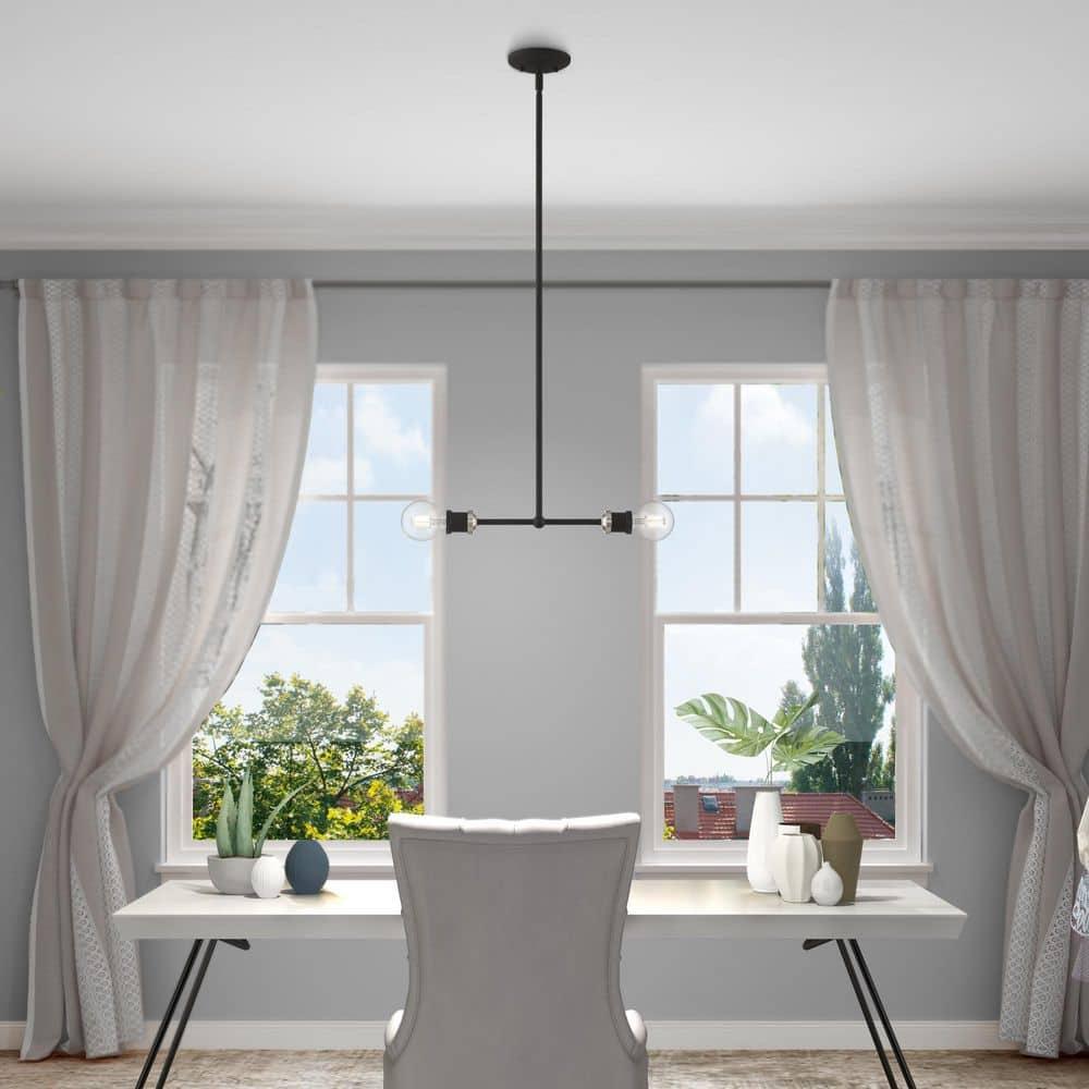Livex Lighting Lansdale 2 - Light Chandelier in  Black/Brushed Nickel