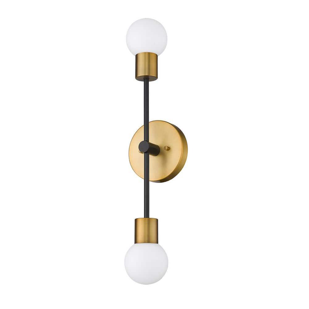 Z-Lite Neutra 2 - Light Wall Light in  Matte Black/Foundry Brass