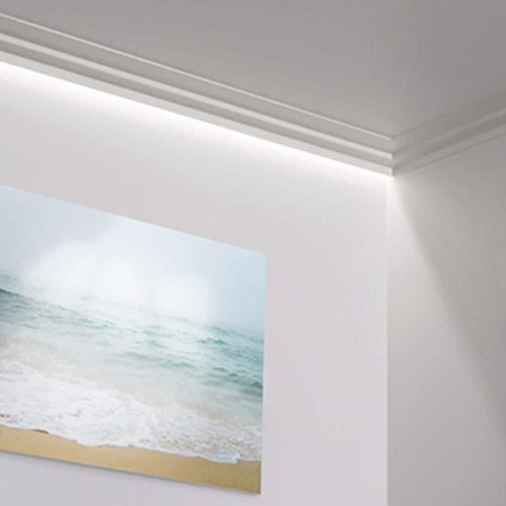 3-7/8 in x 2-3/8 in x 78-3/4 in Primed White Plain Polyurethane Crown Moulding