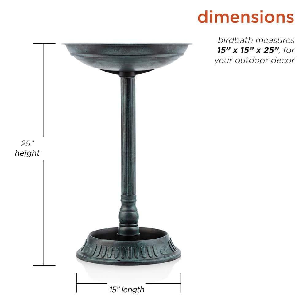 Alpine Corporation Plastic Bird Bath with Plant Adaptability, Green