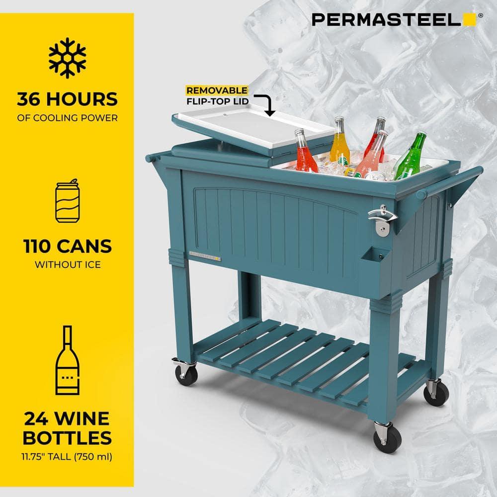 Permasteel 80 Qt. Furniture Style Rolling Patio Cooler