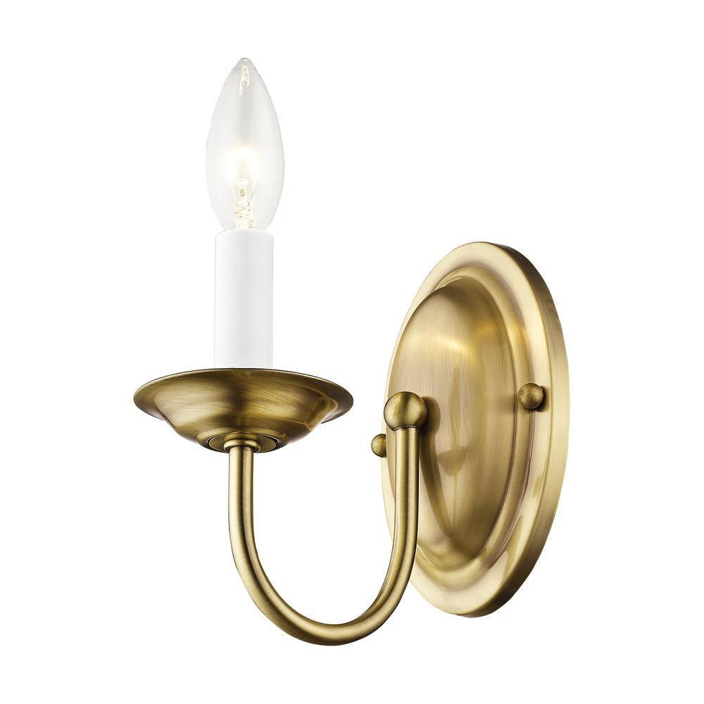 Livex Lighting Home Basics 1 - Light Wall Light in  Antique Brass