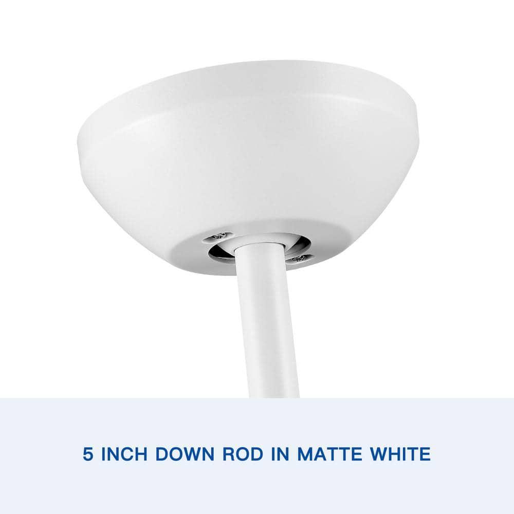 48 in. Indoor White Ceiling Fan with Integrated Dimmable LED Light Kit and Remote Control