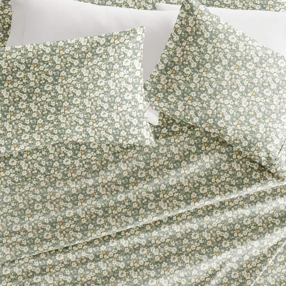 4 Piece Sheet Set Patterned Microfiber Ultra Soft Bedding in Floral Dream