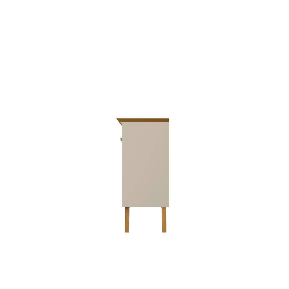 62.99" Yonkers Sideboard Off White/Cinnamon - Manhattan Comfort: Mid-Century Buffet Console