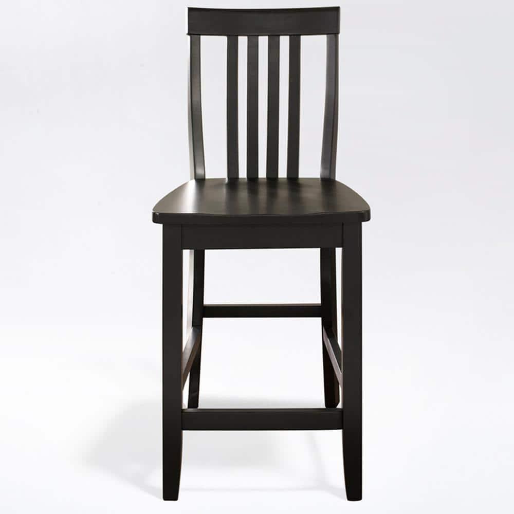 Set of 2 24" School House Counter Height Barstools, Solid Hardwood, Footrest - Crosley