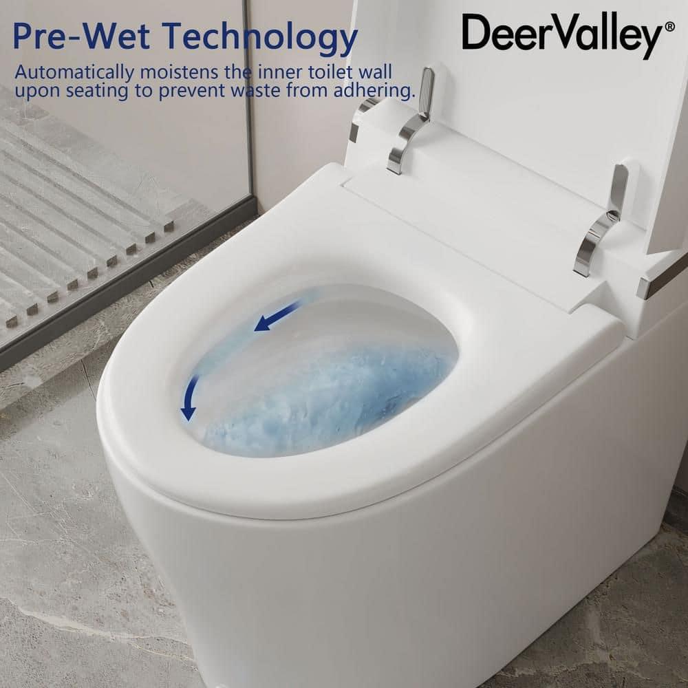 Smart Toilet with Bidet Wash Auto Sensor Flush Kick Flush Heated Seat Warm Wash(Remote Included)