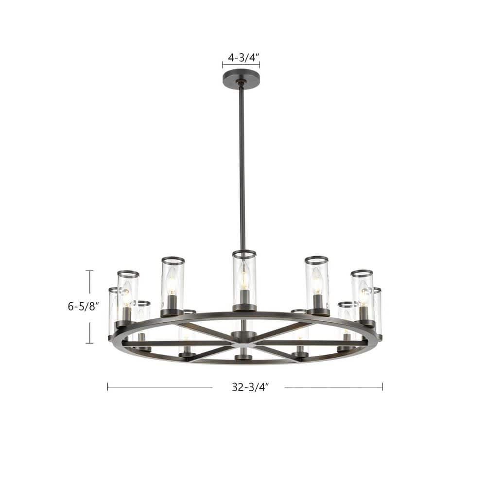 Alora Lighting Revolve 12 - Light Dimmable Wagon Wheel Chandelier