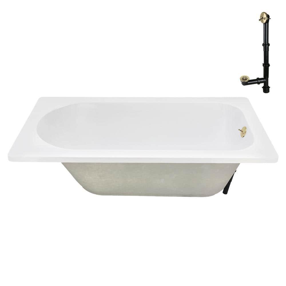 72" x 36" Acrylic Soaking Drop-In Bathtub, Drain Included