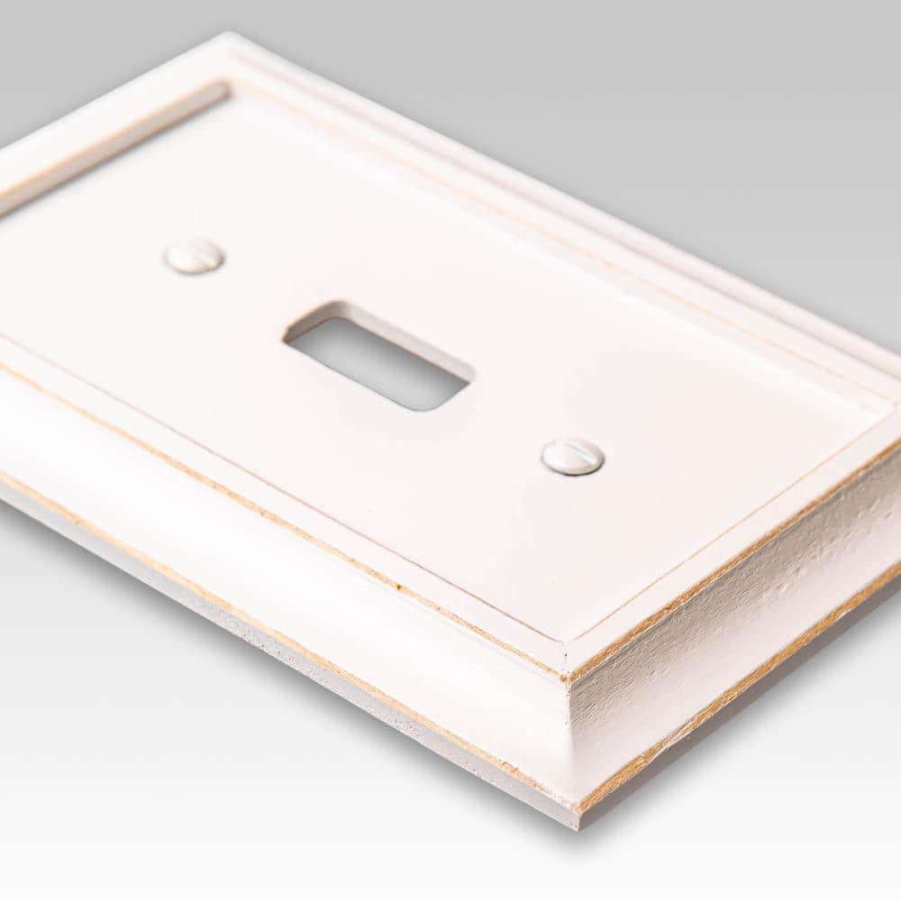 Amerelle 4040RRRDW Moderne Wallplate 3 Rocker Wood Distressed White 1-Pack