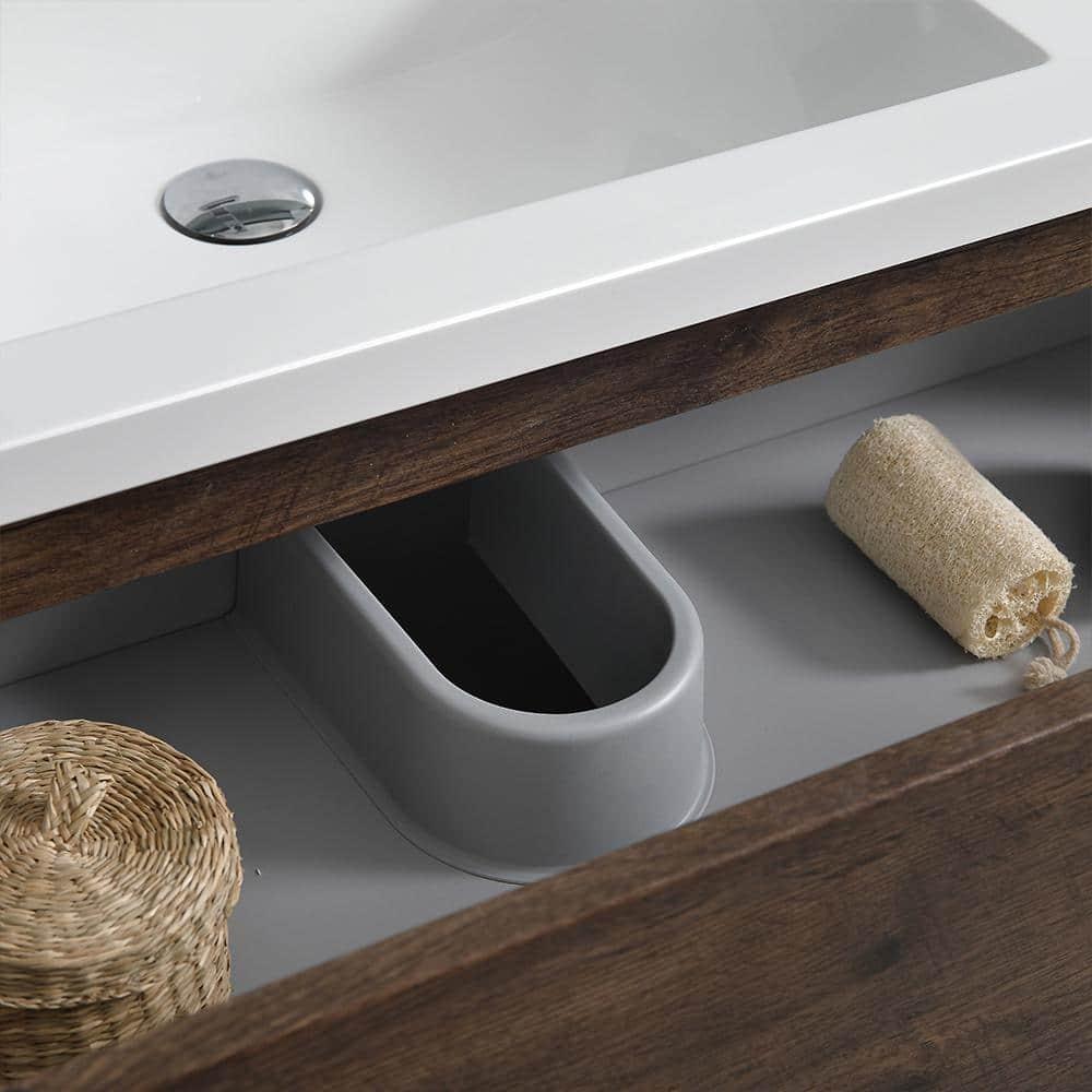 Lazzaro 24" Freestanding Modern Bathroom Vanity with Integrated Single Sink - Faucet Not Included