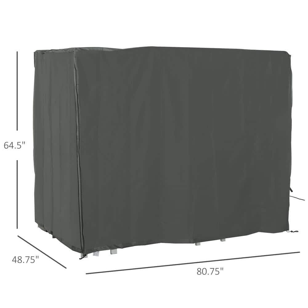 Outsunny Outdoor Patio Hammock Porch Swing Cover with UV, Water, & Dust Fighting Material, 81" x 49" x 65", Gray