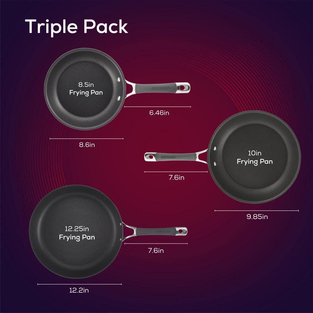 Circulon Radiance 8.5", 10" & 12.25" Open Frying Pans: Nonstick, Oven-Safe to 400°F, Dishwasher-Safe, Hard Anodized Aluminum