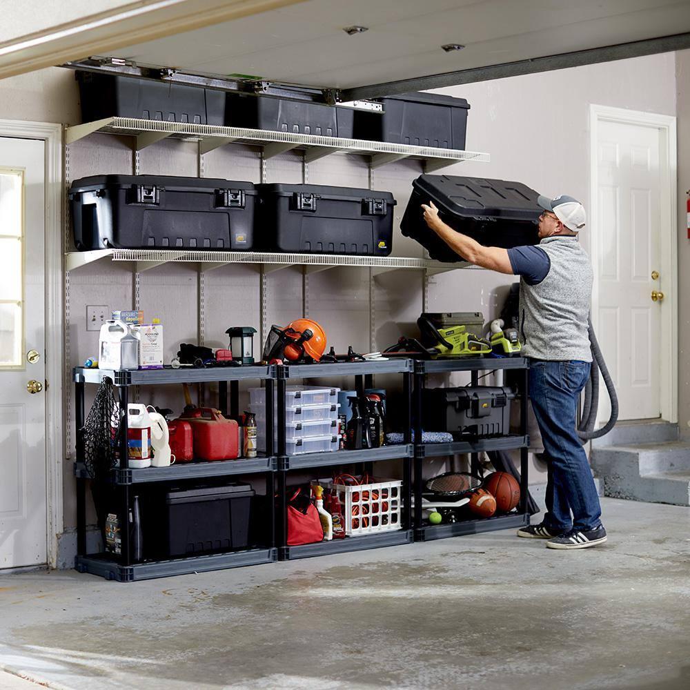 Plano 5-Shelf Heavy Duty Plastic Storage Shelves, 73” x 36” x 18”, 750lb Capacity
