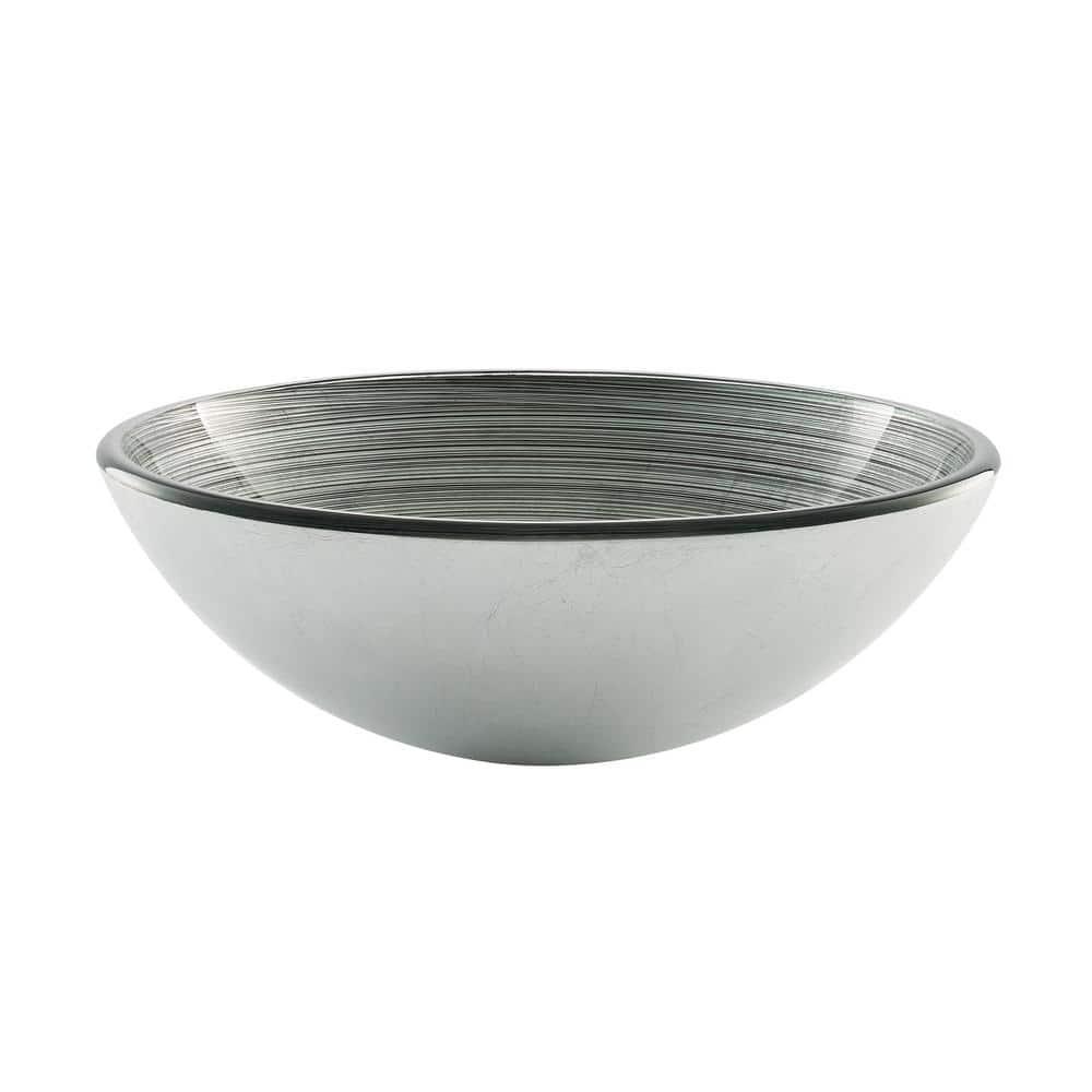 Swiss Madison Cascade 16.5 Glass Vessel Sink with Faucet, Smoky Grey
