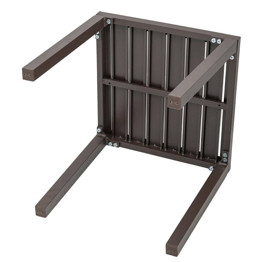 3pc Outdoor Five Position Adjustable Curved Aluminum Lounge Set Brown - Crestlive Products: Weather-Resistant Patio Furniture Set with Side Table