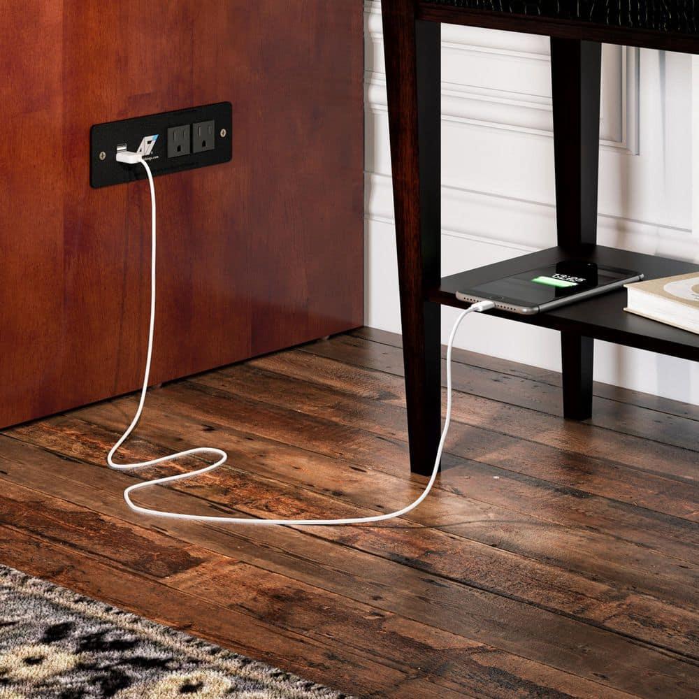 Queen Northfield Murphy Bed Chest Walnut - AFI: Hardwood Frame, Built-In USB Ports & Storage Drawer