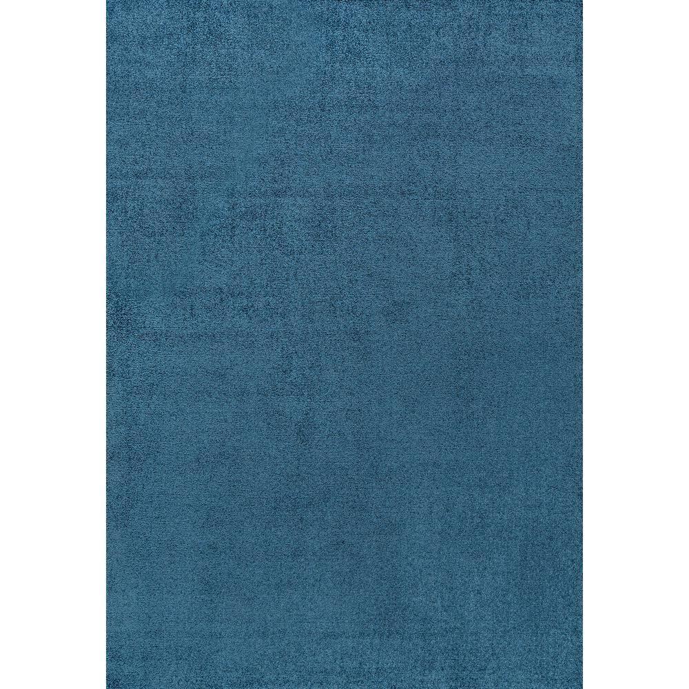 5'x8' Haze Solid Low-Pile Area Rug, Navy - JONATHAN Y