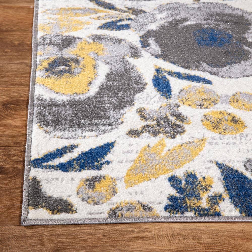 World Rug Gallery Vintage Modern Floral Indoor Area Rug - Cream 7'10" x 10'