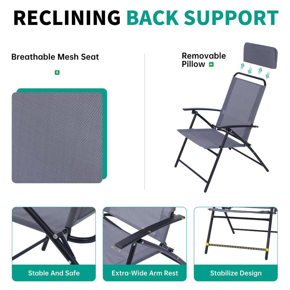 Nice C 3 Piece Glass Mesh Outdoor Patio Dining Set with Umbrella, Grey