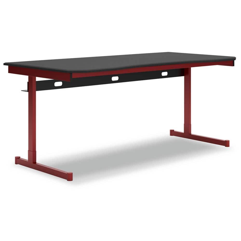 Signature Design by Ashley Lynxtyn Home Office Desk with Mousepad Surface Cover, Red
