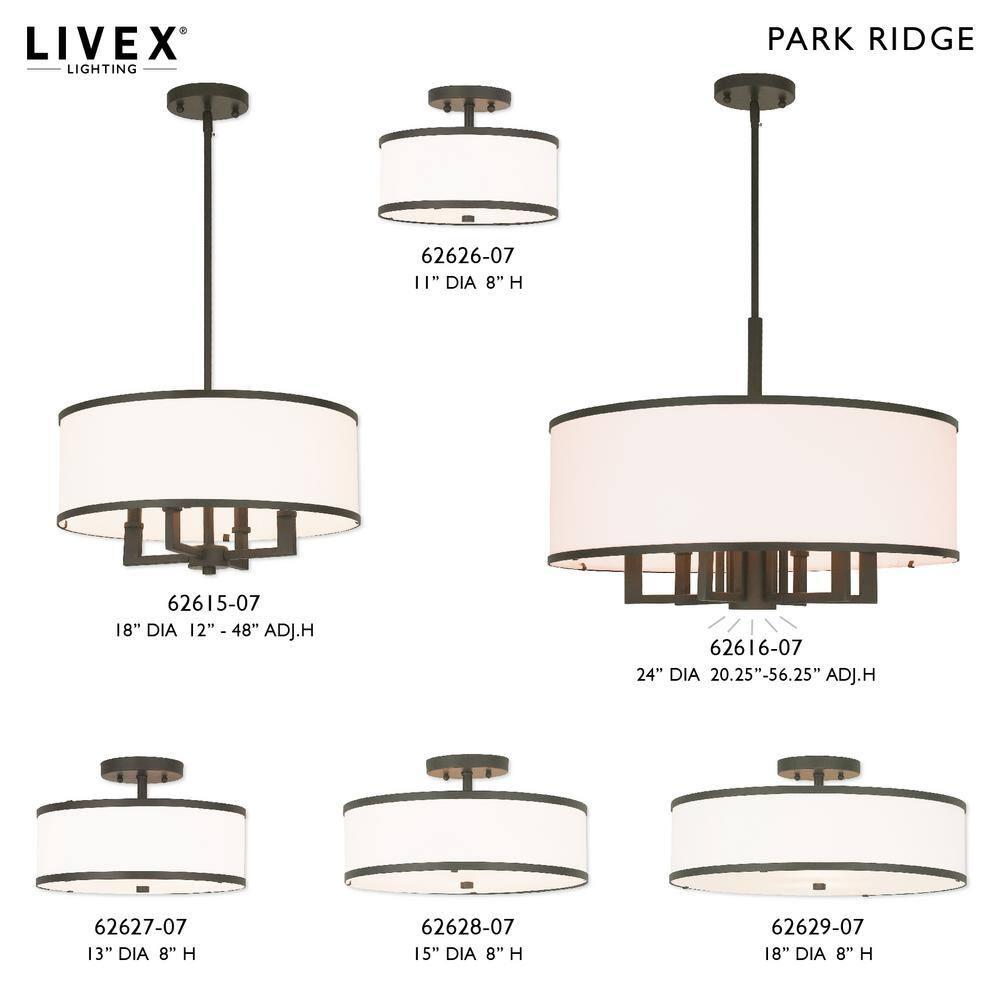 Livex Lighting Park Ridge 3 - Light Semi-Flush Mount in  Bronze