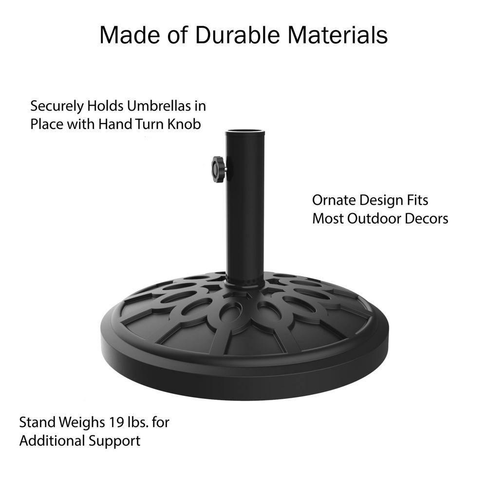 Pure Garden 9-ft Steel Green No-tilt Market Patio Umbrella with Base