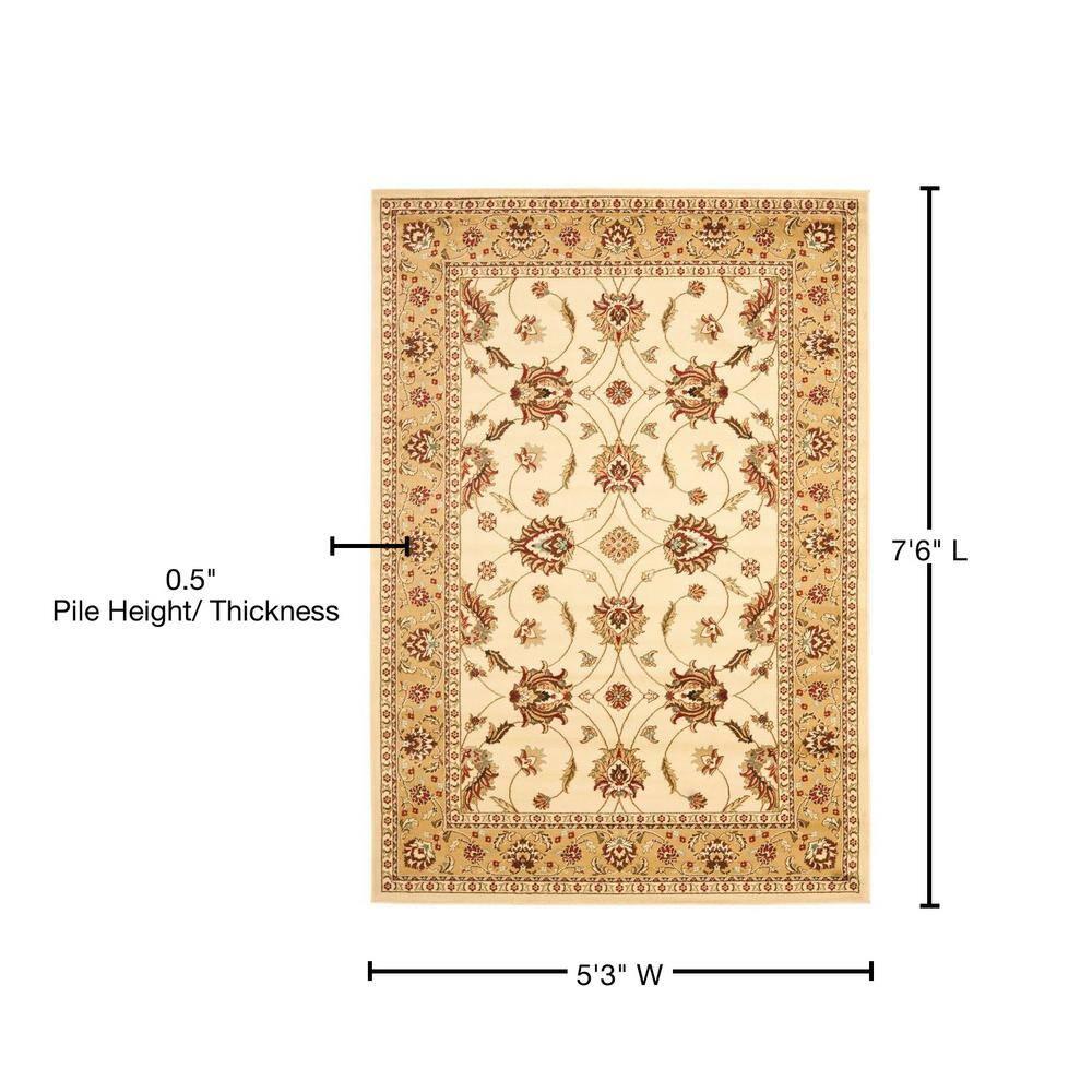 Lyndhurst LNH553 Power Loomed Area Rug - Ivory/Beige - 5'3"x7'6" - Safavieh.