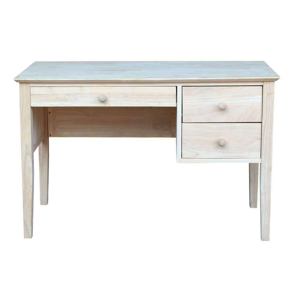 Computer Desk International Concepts: Unfinished Parawood, Brooklyn Style, Writing Desk with Drawer