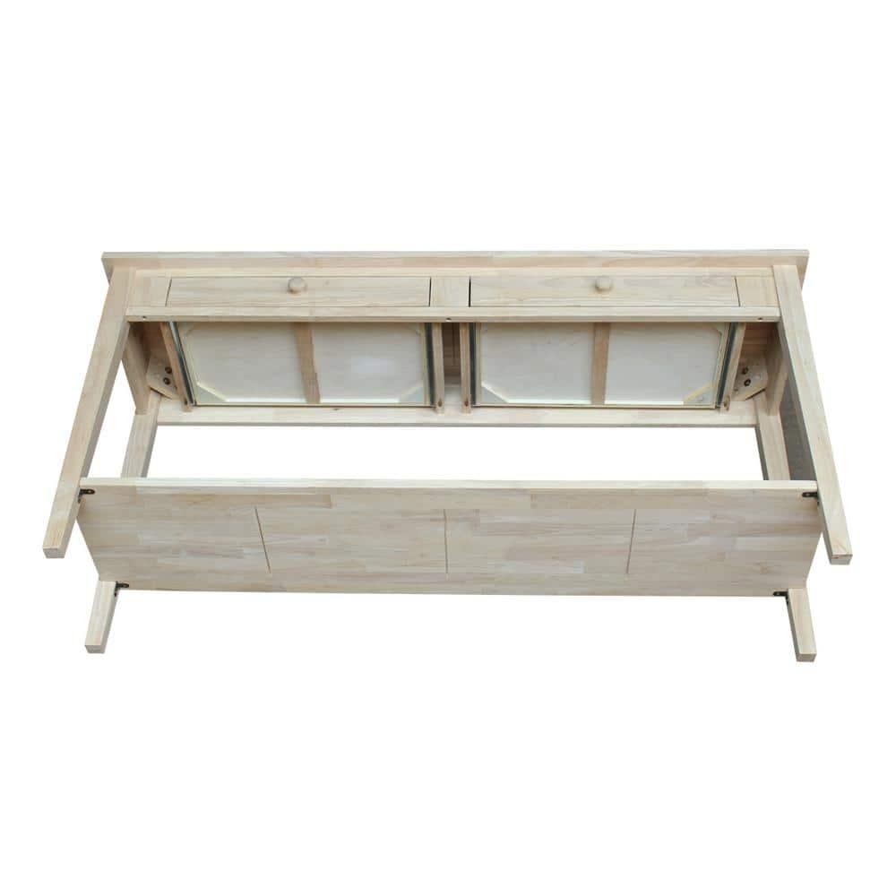 60" Spencer Extended Length Console Server Table Light Brown - International Concepts: Hardwood Foyer Storage