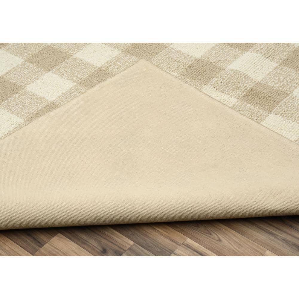 Garland Rug Country Living Buffalo Plaid Polypropylene Tan/Ivory Indoor Area Rug, 7' x 10'
