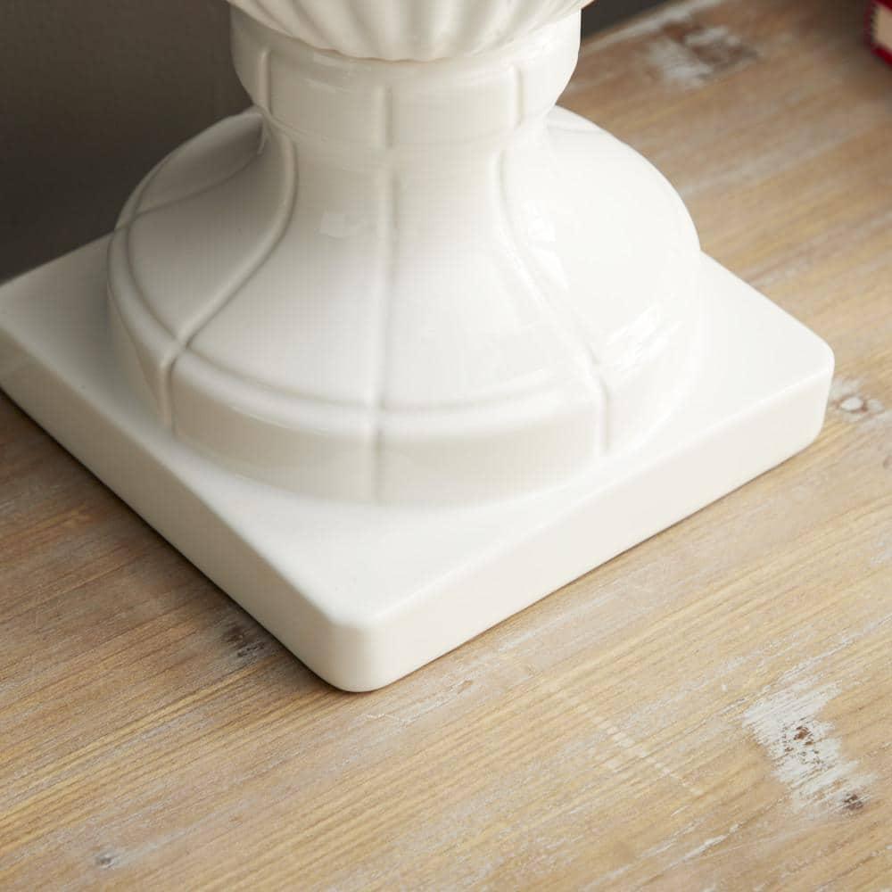 26" Modern Ceramic Urn Vase White - Olivia & May: Large Tabletop Decor, Novelty Design