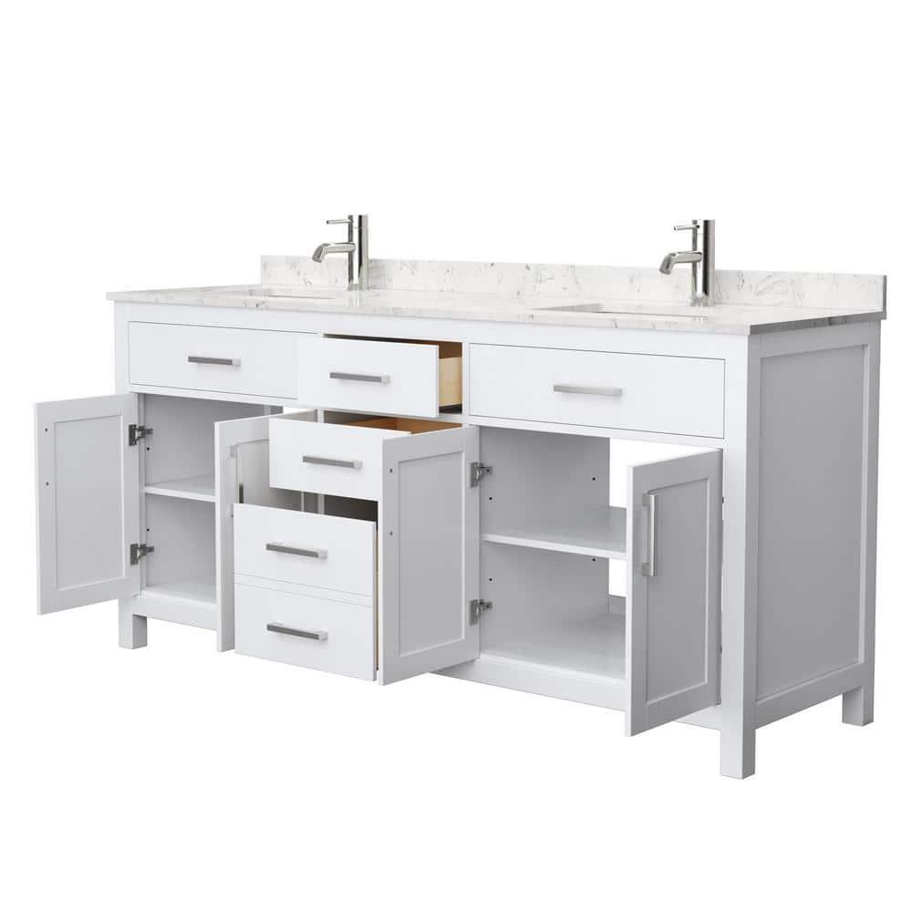 Beckett 72" Freestanding Double Bathroom Vanity with Cultured Marble Top