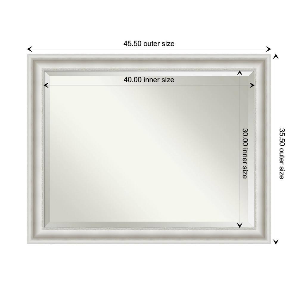 46" x 36" Parlor Framed Wall Mirror Silver - Amanti Art: Modern Beveled, No Assembly Required