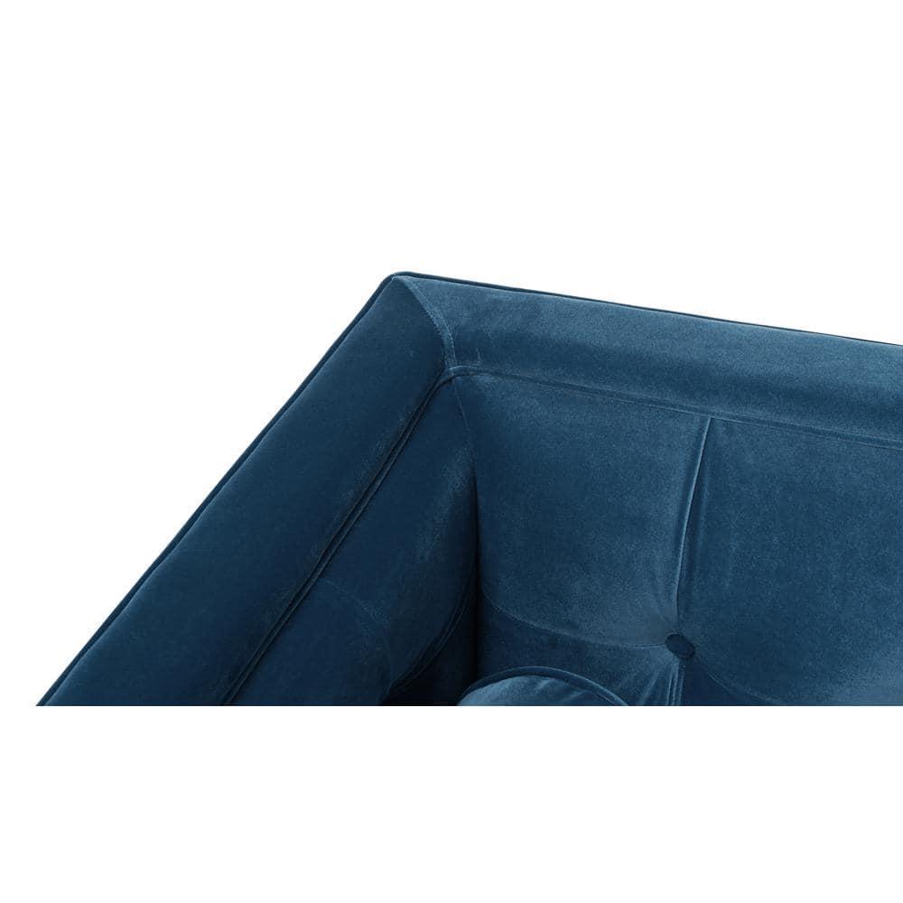 Jack 84" Tufted Tuxedo Sofa Double Cushion Satin Teal