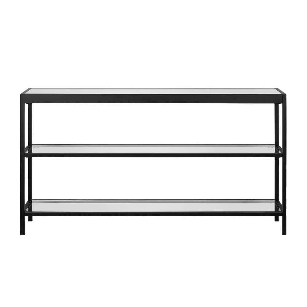 Evelyn&Zoe Alexis 55" Wide Rectangular Console Table, Blackened Bronze