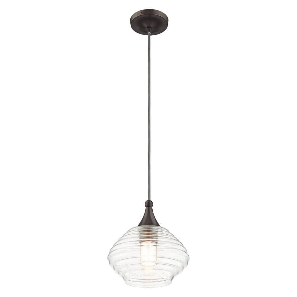 Livex Lighting Art Glass 1 - Light Pendant in  English Bronze