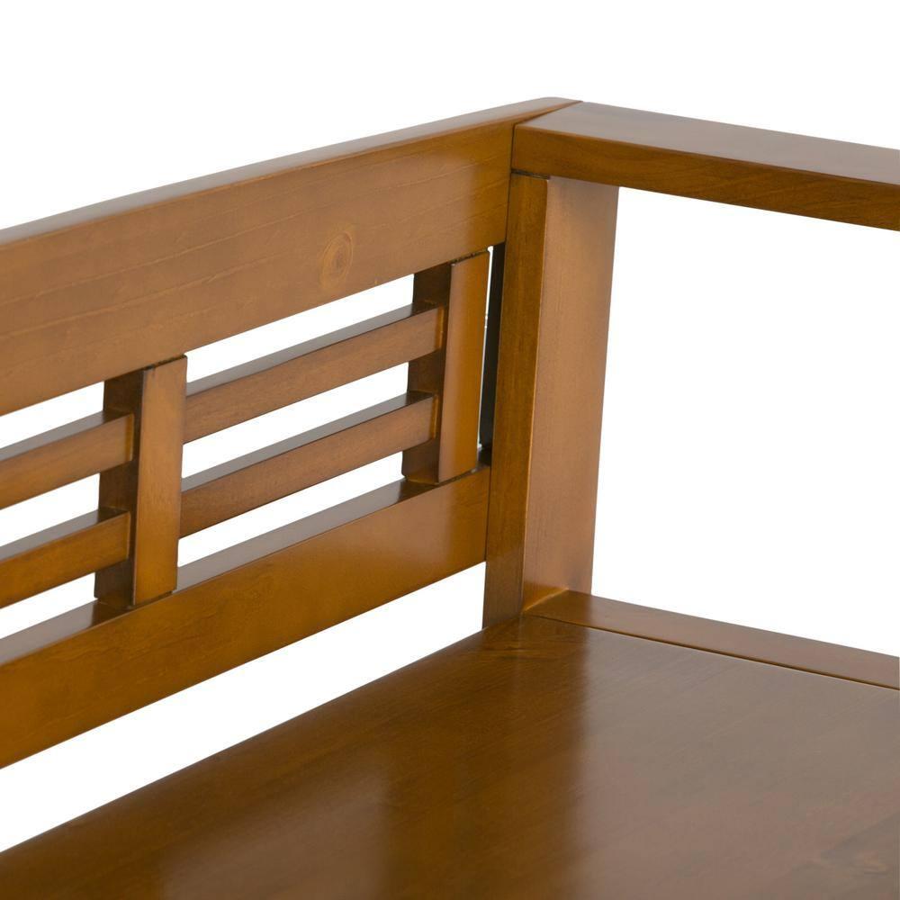 Simpli Home Adams Solid Wood Entryway Lift Top Storage Bench